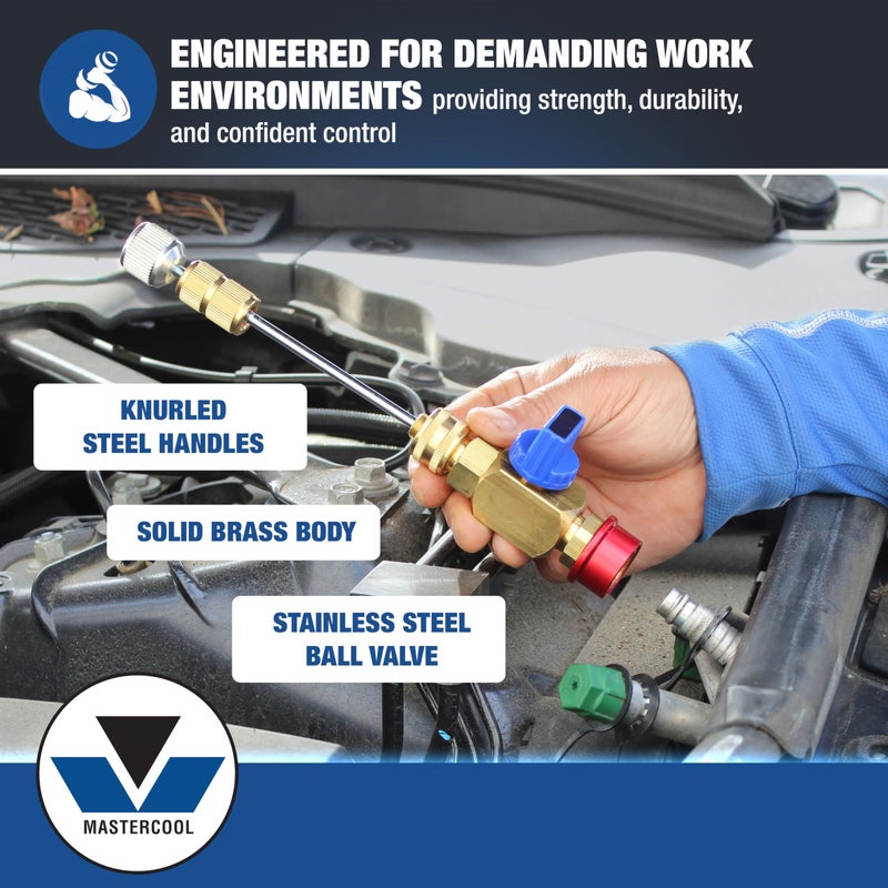 Mastercool 58531 Valve Core Remover/Installer Kit â€“ For R134a Standard & JRA Valve Cores â€“ Service Under Pressure Without Releasing Refrigerant â€“ Includes Adapters & Carrying Case - Image 5